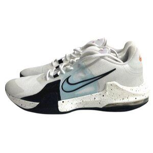 Nike Mens Air Max Impact 3 Basketball Shoes White/Black/Orange Size 12